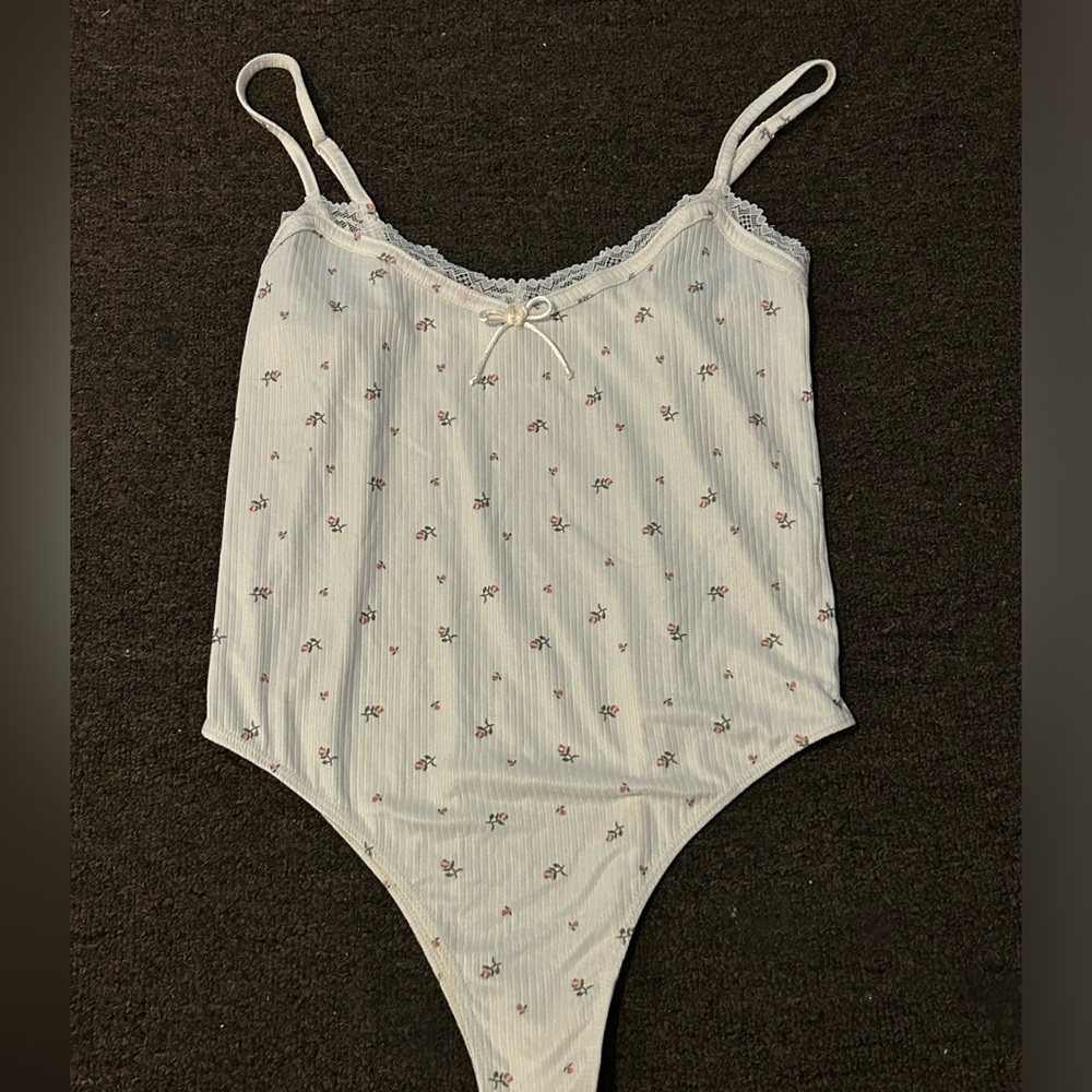 Floral Lace bow coquette Bodysuit